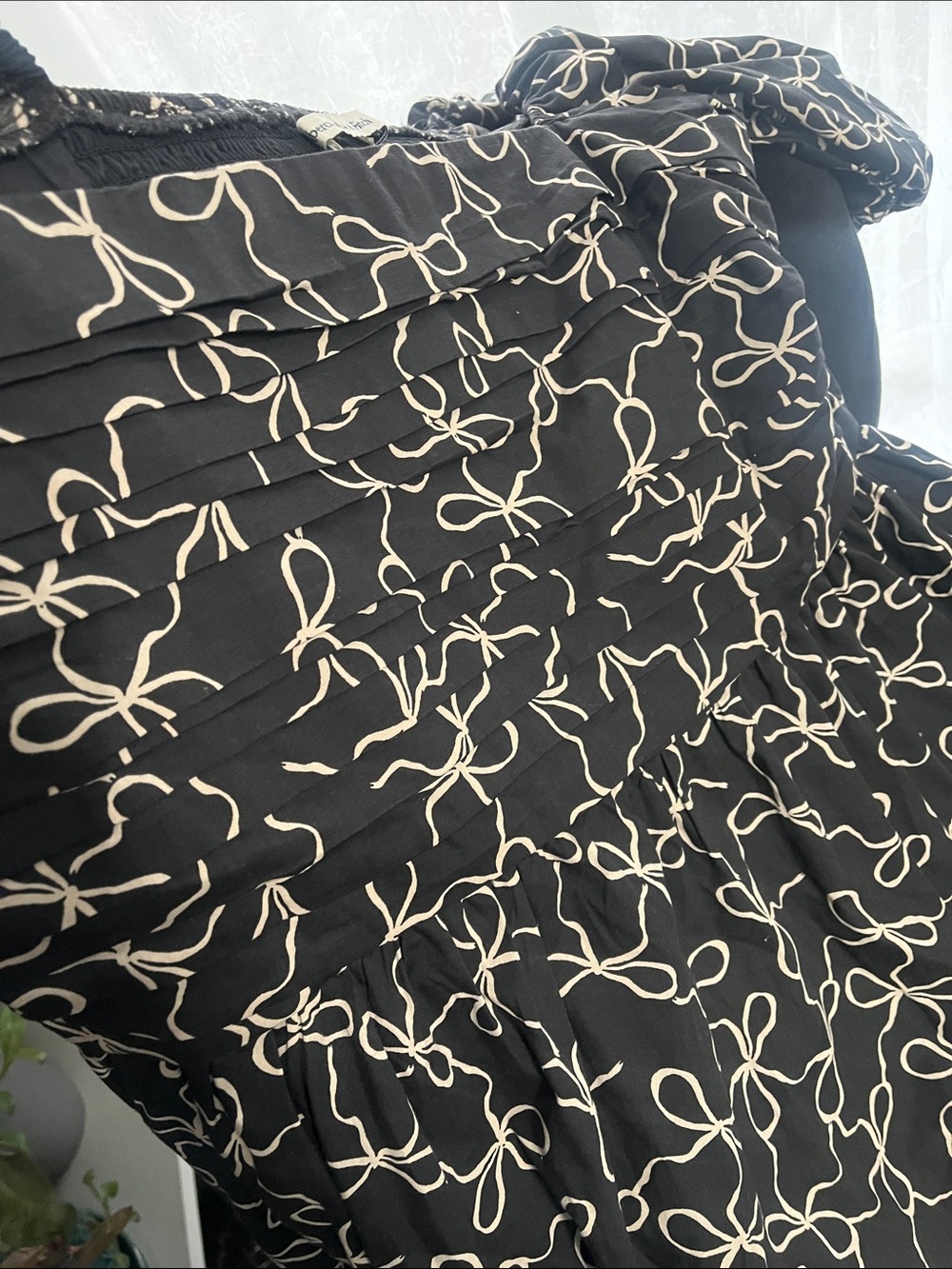 Abercrombie & Fitch Black Midi Dress with Cream Swirl Print - Picture 13 of 13
